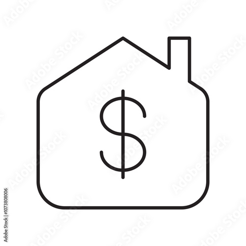 Mortgage Payment Icon with House and Dollar Symbol for Real Estate Loans