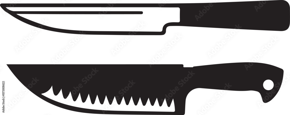 Silhouette Knife Black and White Vector illustration Silhouette Knife Black and White Vector illustration