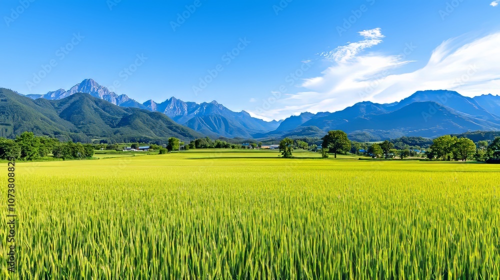 An agricultural landscape with golden wheat fields, farming, and Ai generation An agricultural landscape with golden wheat fields, farming, and Ai generation