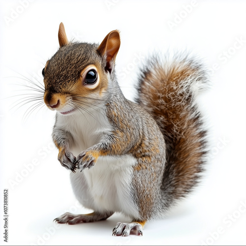 Cute squirrel isolated on white background