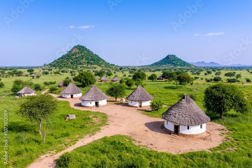 Pictures from a helicopter of affected villages after Cyclone Idai and Cyclone Kenneth in Mozambique and Zimbabwe. photo