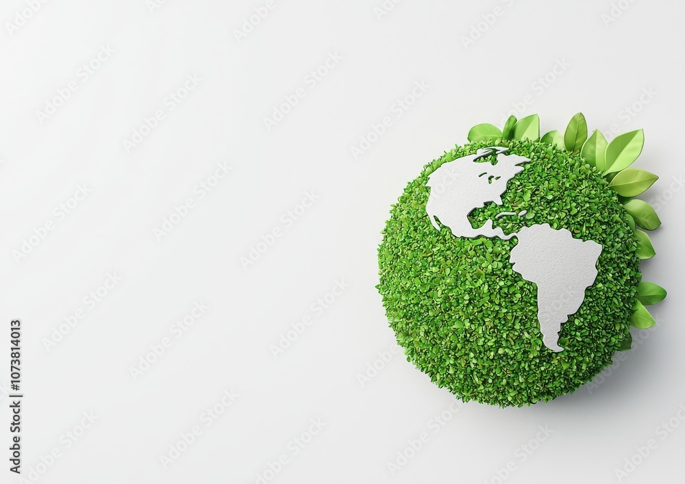 An international conference to combat climate change. A 3-dimensional green concept of a UN climate change conference.