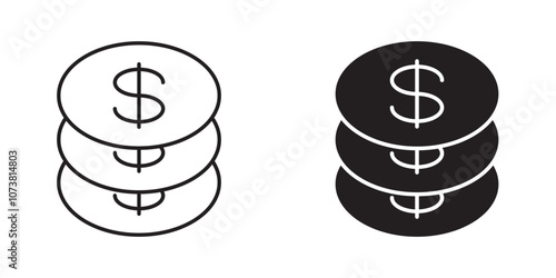 Microloan Icon with Small Money Stack Representing Short-Term Loans