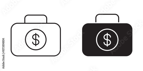 Business Account Icon with Briefcase and Dollar Symbol for Business Expenses