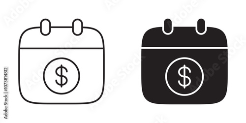 Payment Calendar Icon with Dollar Sign for Due Date Reminders