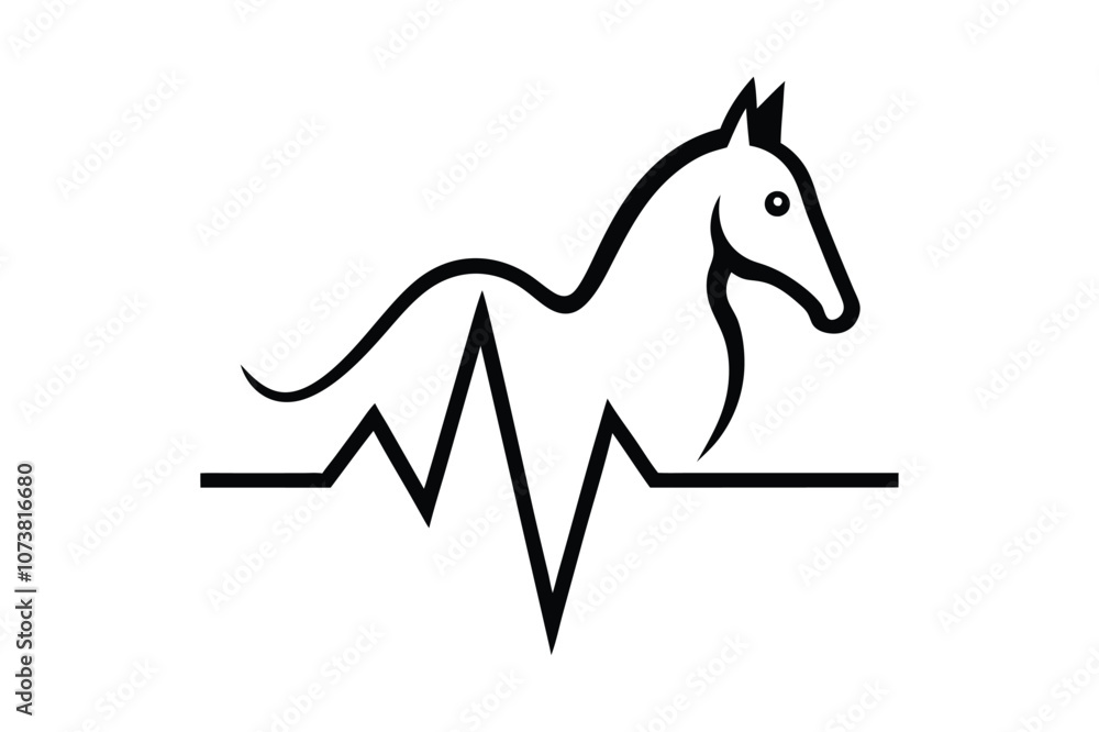 create a horse heartbeat vector illustration create a horse heartbeat vector illustration