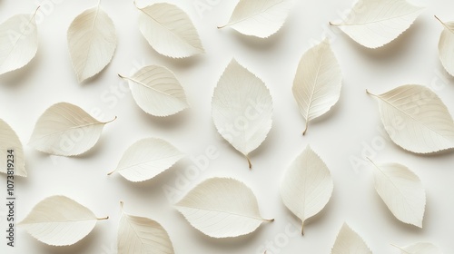 Conceptual image featuring unique white leaves on a light background symbolizing themes of environmental conservation