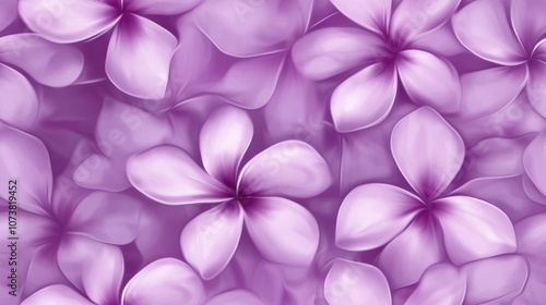 Seamless floral ornament texture in purple featuring plumeria flowers suitable for interior design printing web and textile applications