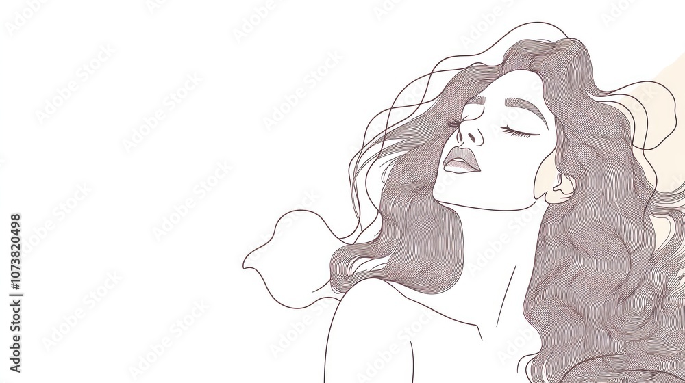 Continuous single line doodle of a curvy young woman showcasing beauty and body positivity Hand drawn contour illustration on a white background Continuous single line doodle of a curvy young woman showcasing beauty and body positivity Hand drawn contour illustration on a white background