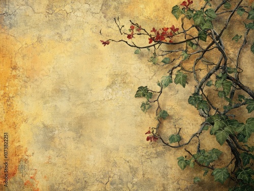 Lianas artwork on a textured vintage style background ideal for photo wallpaper decoration