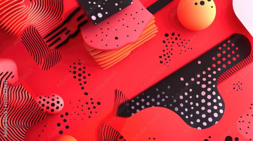 Obraz premium Unique red backdrop featuring unconventional header web design pattern