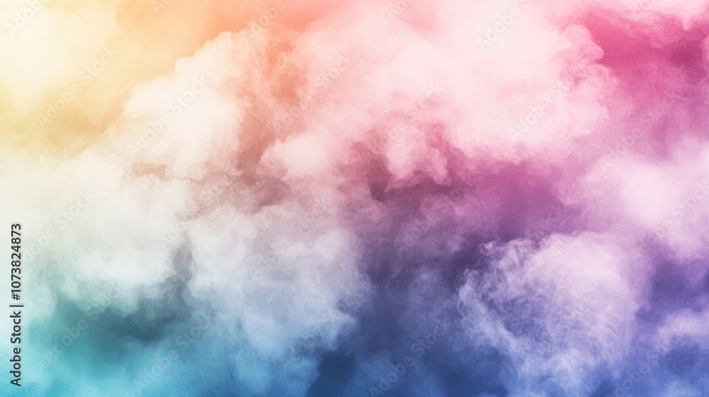 Abstract soft cloud background featuring a pastel rainbow gradient Abstract soft cloud background featuring a pastel rainbow gradient