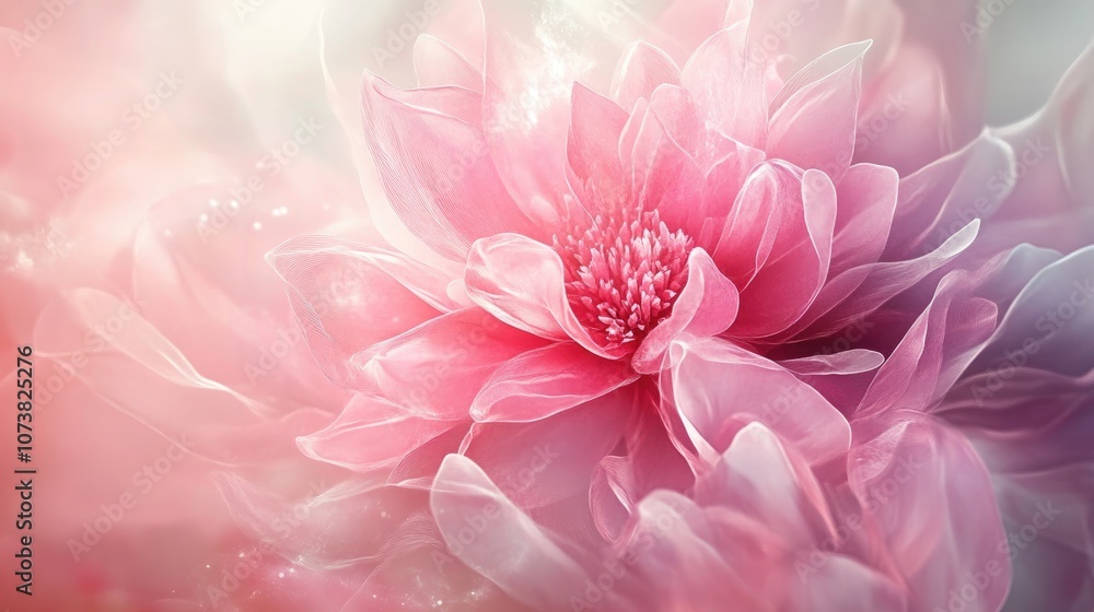 Beautiful fantasy background with a large pink bouquet design Beautiful fantasy background with a large pink bouquet design