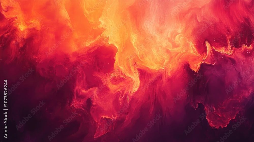 Abstract background featuring vibrant red and orange hues resembling flames Abstract background featuring vibrant red and orange hues resembling flames