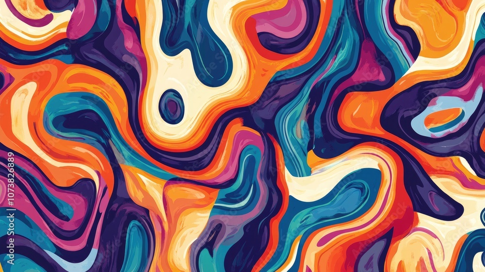 Vibrant abstract psychedelic pattern ideal for textile or fabric design Vibrant abstract psychedelic pattern ideal for textile or fabric design
