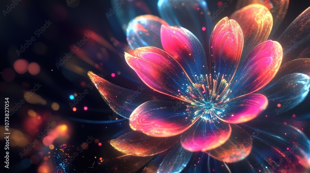 Vibrant abstract fractal flower design showcasing colorful light elements perfect for artistic graphic projects Vibrant abstract fractal flower design showcasing colorful light elements perfect for artistic graphic projects