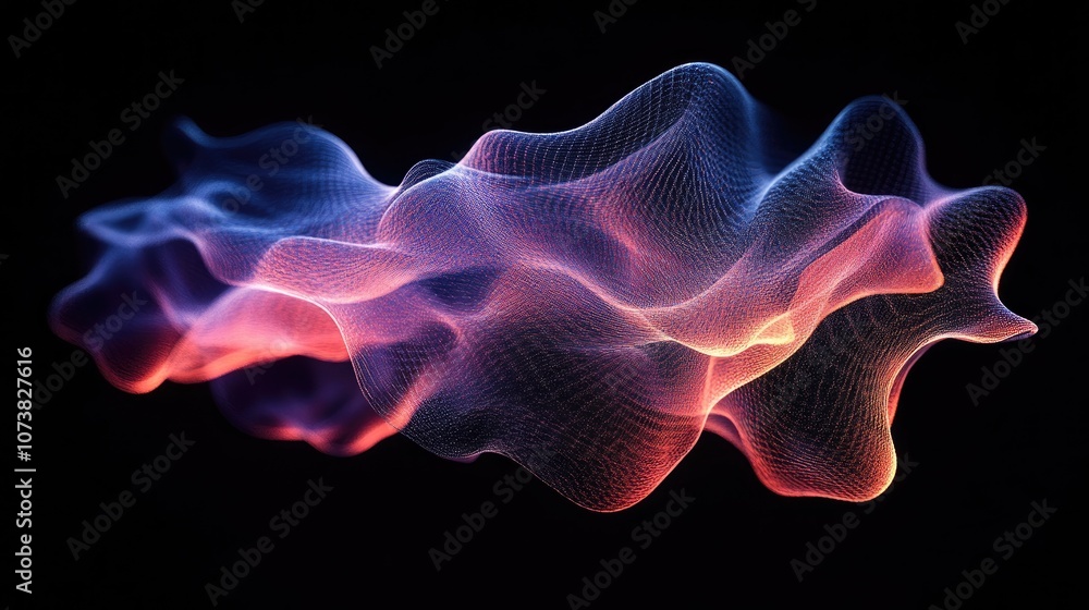 Obraz premium Stunning abstract wires set against a dark backdrop A contemporary tech inspired design element 3D rendered image isolated on a black background
