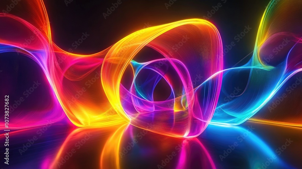 Neon kaleidoscope abstract background in 3D rendering Neon kaleidoscope abstract background in 3D rendering