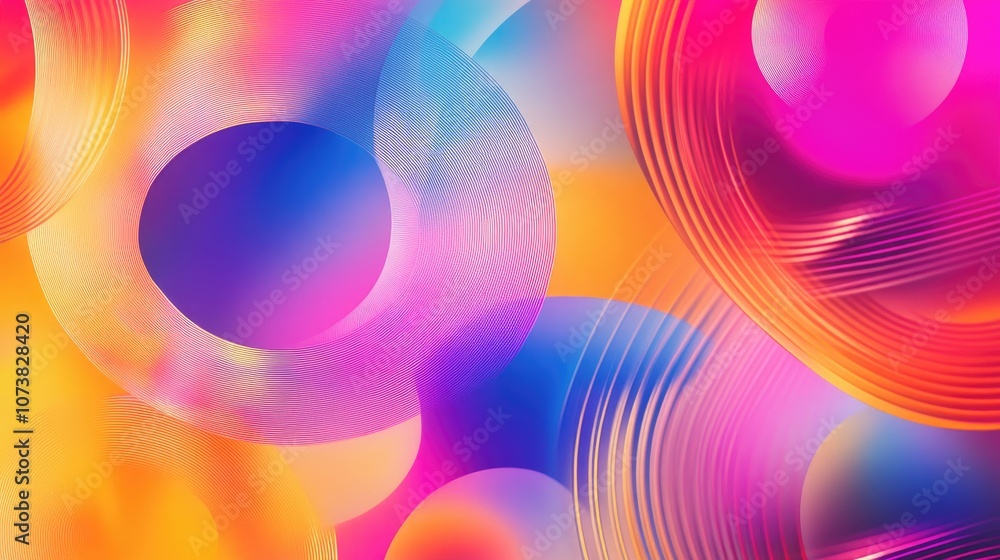 Colorful abstract geometric texture featuring a blurred background gradient wallpaper wavy illustrations and circular patterns suitable for artwork presentations digital printing or advertising Colorful abstract geometric texture featuring a blurred background gradient wallpaper wavy illustrations and circular patterns suitable for artwork presentations digital printing or advertising