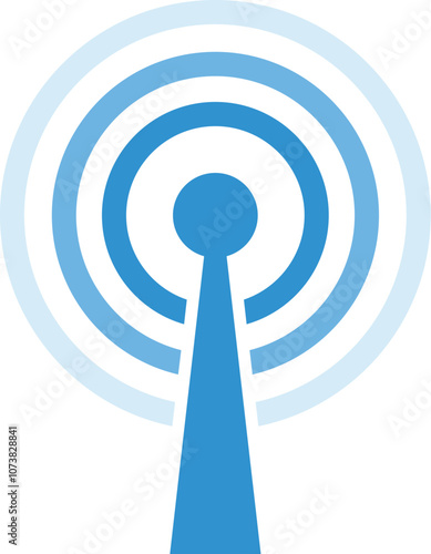 Radio tower transmitting data through radio waves, symbolizing communication and network connectivity