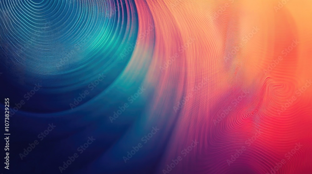 Colorful abstract geometric texture with a blurred gradient background creating a dynamic motion illustration with circular patterns for various design applications
