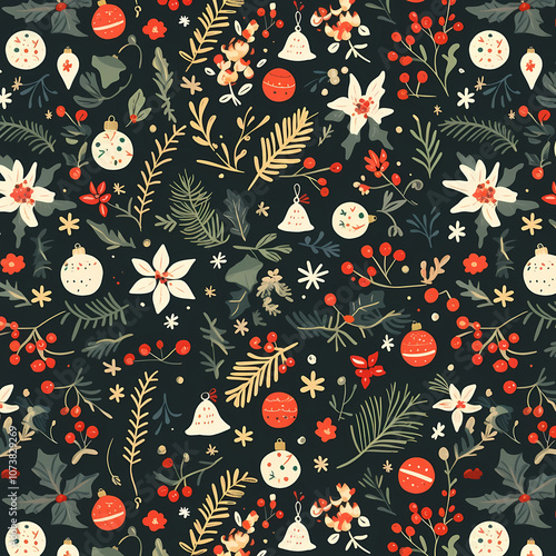 Wallpaper Mural Seamless floral pattern Torontodigital.ca