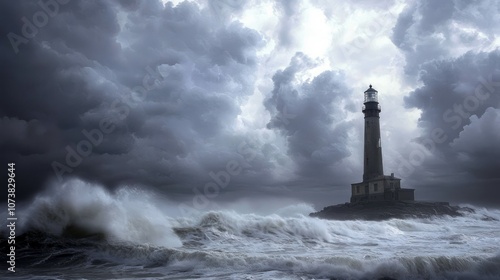 Stormy Drama at Abandoned Lighthouse: A Detailed Look at Nature's Fury Unleashed