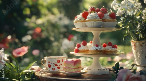 Afternoon Tea and Cakes in the Garden

 photo