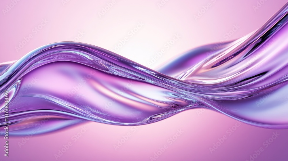 Naklejka premium Subtle wave background in shades of purple with a chrome effect