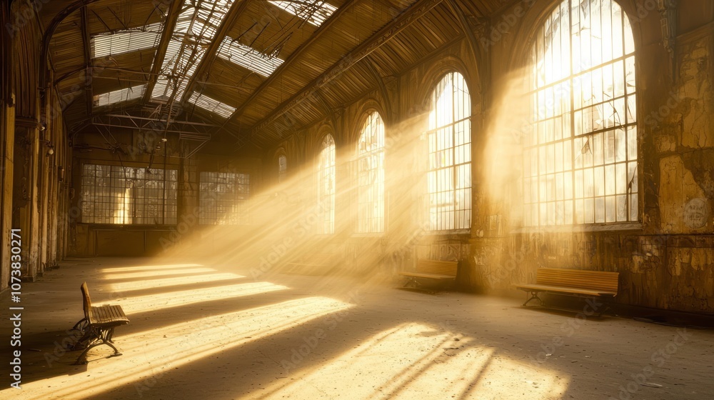 Forgotten Railway Station: Abandoned Benches and Ticket Counters in Dusty Light | Vintage Train Station Interior Photography Forgotten Railway Station: Abandoned Benches and Ticket Counters in Dusty Light | Vintage Train Station Interior Photography