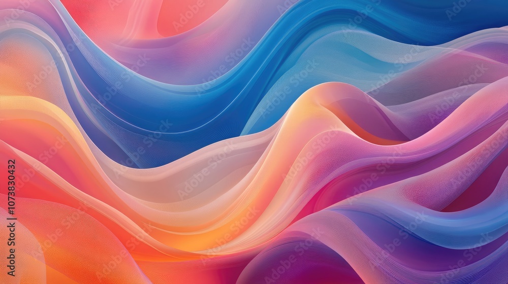 Colorful abstract geometric texture with a blurred background featuring a gradient wave illustration and swirling patterns ideal for wallpaper textile digital printing or creative design Colorful abstract geometric texture with a blurred background featuring a gradient wave illustration and swirling patterns ideal for wallpaper textile digital printing or creative design