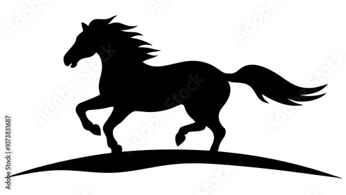 silhouette of a horse running 