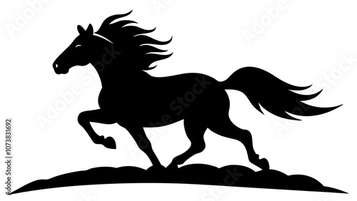 silhouette of a horse running 