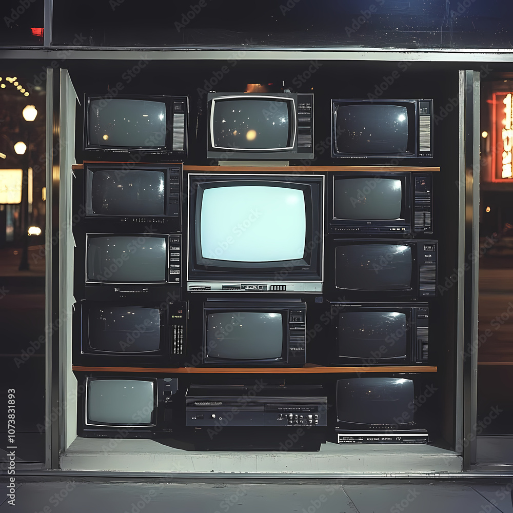 Fototapeta premium old tv set in a office