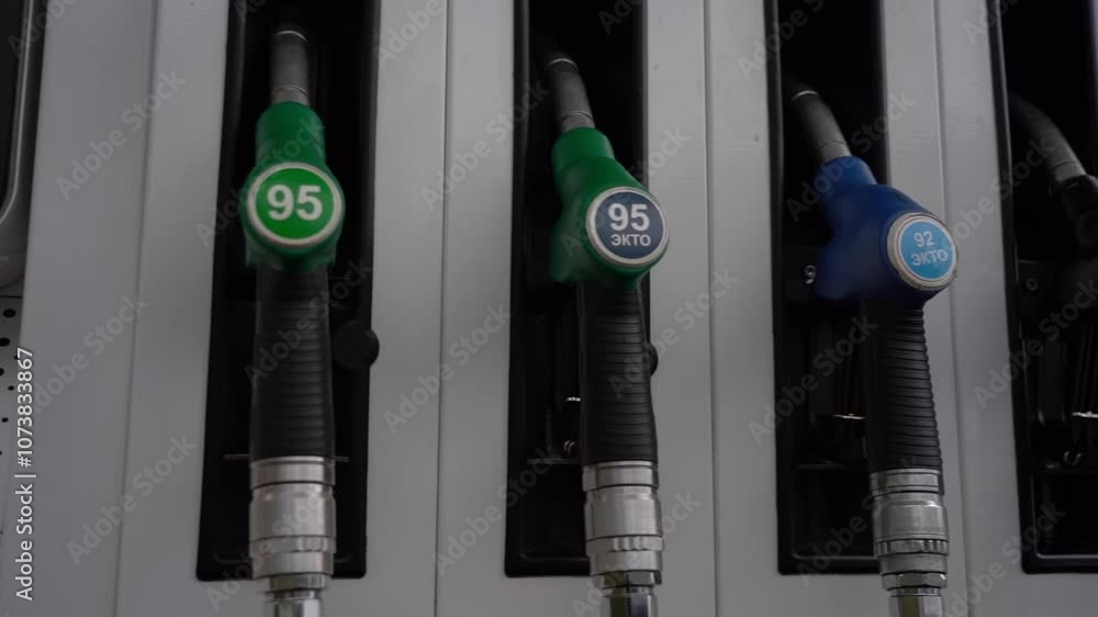 Moscow June 20 2022, Customer who has visited a gas station performs the process of refueling their vehicle with gasoline. Refueling of the vehicle is carried out on an expensive gasoline pump Moscow June 20 2022, Customer who has visited a gas station performs the process of refueling their vehicle with gasoline. Refueling of the vehicle is carried out on an expensive gasoline pump