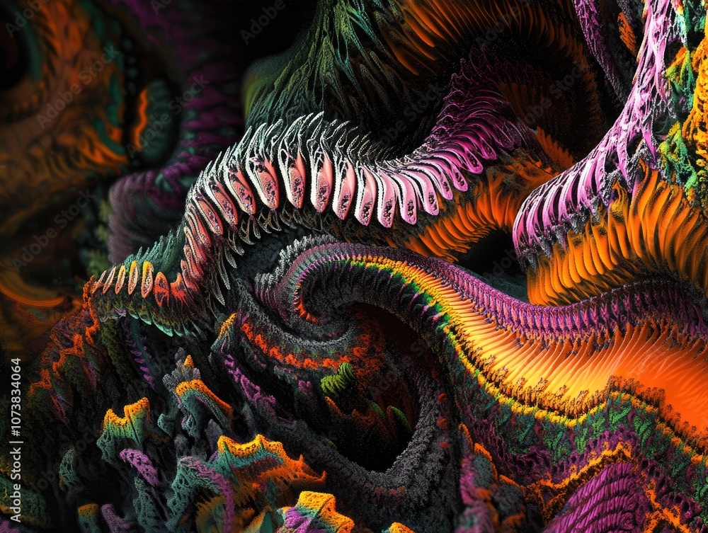 Abstract fractal wallpaper suitable for digital artwork Features psychedelic elements ideal for graphic design clothing prints and t shirts with a zigzag pattern Abstract fractal wallpaper suitable for digital artwork Features psychedelic elements ideal for graphic design clothing prints and t shirts with a zigzag pattern