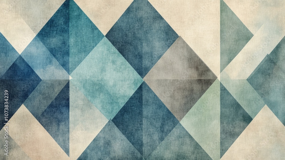 Fototapeta premium Abstract geometric background featuring a blend of chocolate pastel green and indigo hues arranged in a triangular composition suitable for posters cards wallpaper or textures