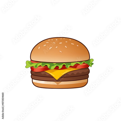 simple minimalist burger vector illustration isolated