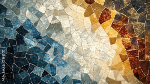 Abstract texture featuring a retro mosaic design with geometric patterns suitable for wallpaper backgrounds themes presentations tiles or conceptual designs