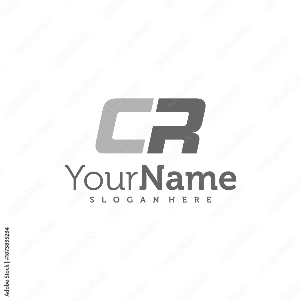 Fototapeta premium Modern letter CR logo design vector. Creative CR logo concepts template