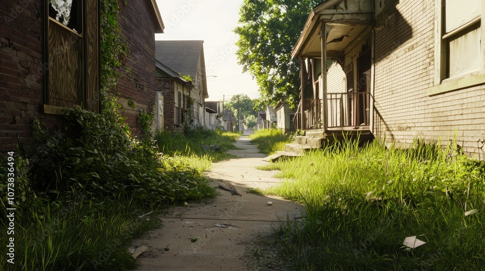 Nature Reclaims Suburban Ghost Town: Eerie Scene of Overgrown Lawns and Abandoned Homes in Ultra-Detailed Photograph Nature Reclaims Suburban Ghost Town: Eerie Scene of Overgrown Lawns and Abandoned Homes in Ultra-Detailed Photograph