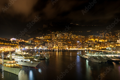 Panoramic view of Monte Carlo marina and cityscape photo