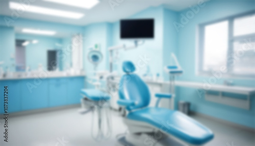 Blurred dental clinic background. Defocused interior of modern dental office.
