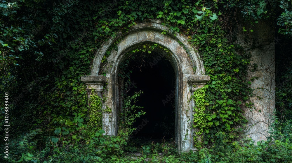 Nature's Embrace: Forgotten Railway Tunnel Overtaken by Vines Beckons Exploration with Ultra-Detailed Beauty Nature's Embrace: Forgotten Railway Tunnel Overtaken by Vines Beckons Exploration with Ultra-Detailed Beauty