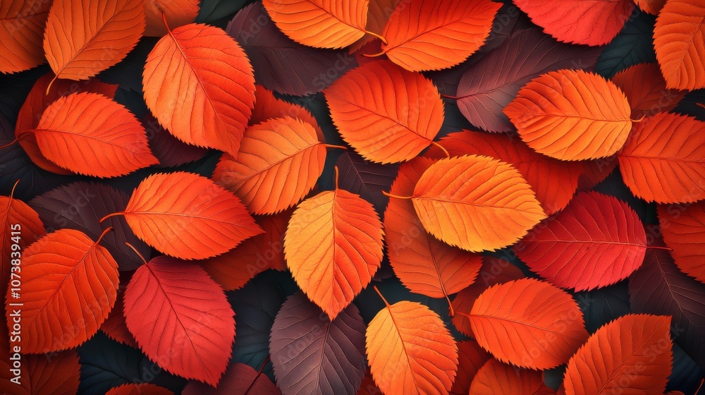 A vibrant arrangement of autumn leaves in shades of red, orange, and maroon, creating a warm and inviting atmosphere. A vibrant arrangement of autumn leaves in shades of red, orange, and maroon, creating a warm and inviting atmosphere.