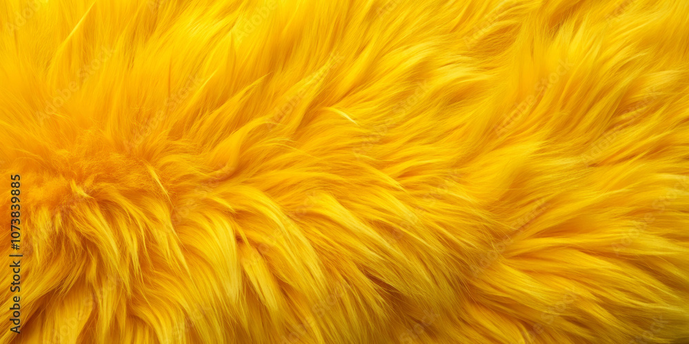 Fototapeta premium Vibrant Yellow Fur Texture Close-Up