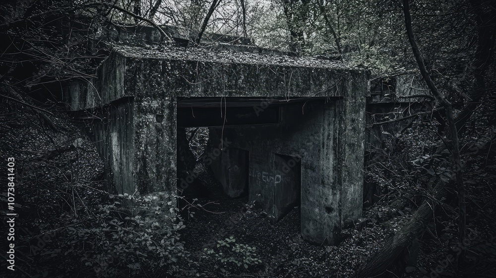 Forgotten Military Bunker: A Time Capsule in the Woods - Ultra-Detailed Image Capturing Nature's Reclamation Forgotten Military Bunker: A Time Capsule in the Woods - Ultra-Detailed Image Capturing Nature's Reclamation