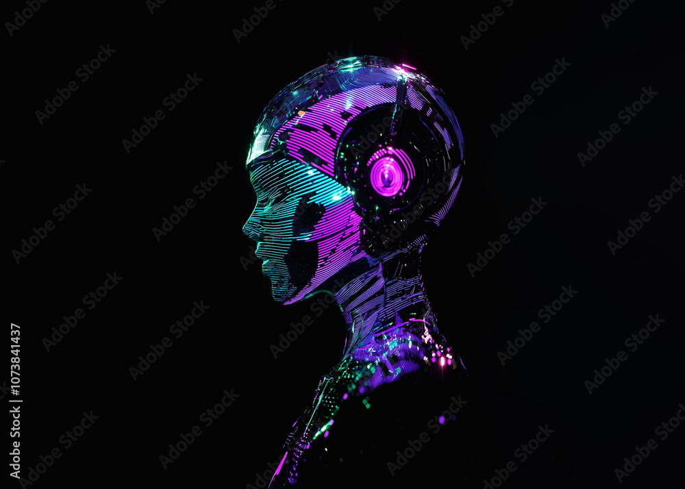 Machine learning reaction and ai artificial intelligence.Chat bot ...