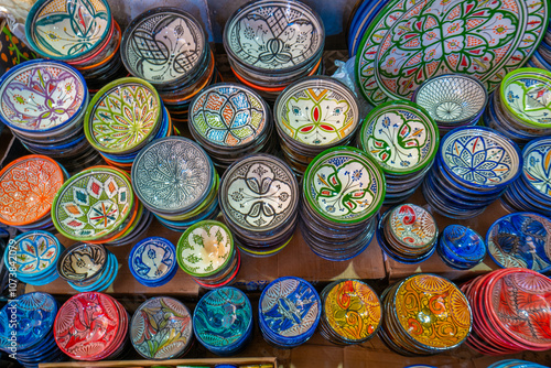 Ceramic bowls at the market in Agadir