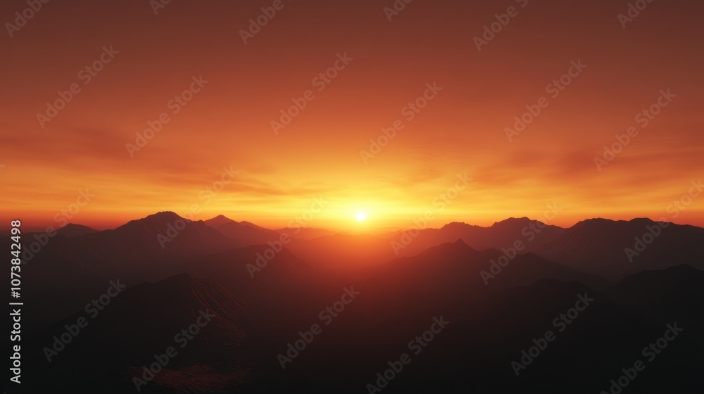 Breathtaking sunset over mountains, casting warm hues across the landscape in a serene and tranquil atmosphere. Breathtaking sunset over mountains, casting warm hues across the landscape in a serene and tranquil atmosphere.